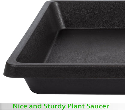 Square Plant Saucer 6 Inch 4 Pack 8 10 12 14 16 18 20 inch Plant Drip Trays, Plant Trays for Pots, Plant Saucers for Indoors and Outdoors, Durable No Holes, Water Catcher Tray for Flower pots