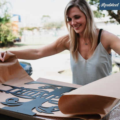 RealSteel, Metal Name Sign, Custom Metal Signs, Metal Wall Art, Split Letter Monogram, Metal Wall Decor, Last Name Sign, Family Name Sign, Personalized Wedding Gift, Garden Decor