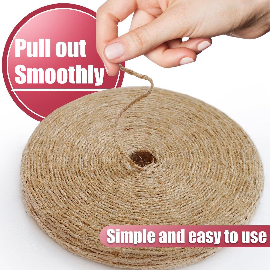 PerkHomy Garden Twine Strong Natural Jute 400 Feet Long Brown Twine for Gardening Tomato Climbing Plant Tie Floristry Crafts Gift Wrapping Packing Decor (Brown 2mm * 400feet)