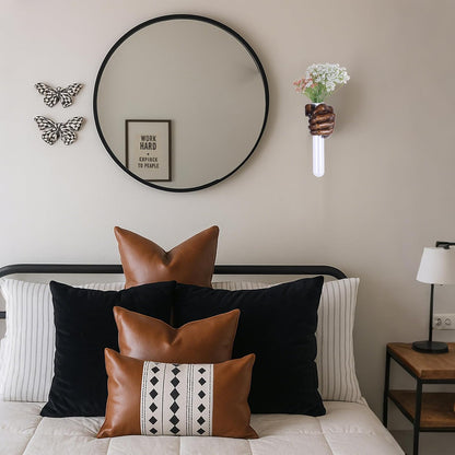 Vintage Wall Sculptures, Hand Vases Home Decor, Wall Mount Art Sculpture, Unique Wall Art Statue, Funky Flower Vase Decorations, Modern Eclectic Hanging Decor,Glass Test Tube Vase