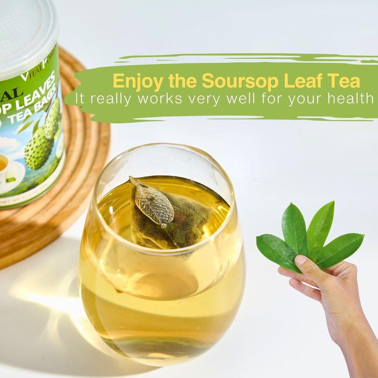 40 Premium Soursop Leaves Tea Bags | VitalForest Pure Graviola Leaf Tea for Relaxation, Sleep & Detox | Caffeine-Free Guyabano Herbal Tea | te de Guanabana | Non-GMO, Biodegradable