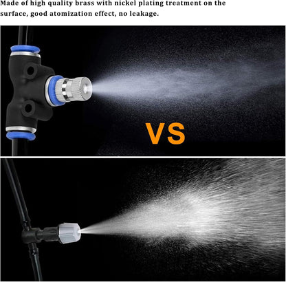 20pcs Brass Mister Nozzles, 6mm Misting Nozzles for Outdoor Cooling System, Landscaping, Air Humidification, Greenhouse Irrigation (without Filter, 0.02"/0.5mm Orifice)