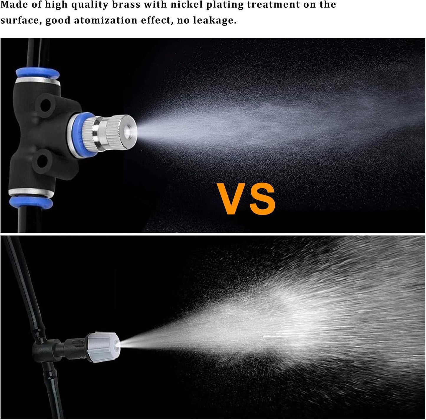 20pcs Brass Mister Nozzles, 6mm Misting Nozzles for Outdoor Cooling System, Landscaping, Air Humidification, Greenhouse Irrigation (with Filter, 0.039"/1mm Orifice)