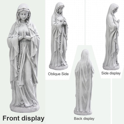 TOETOL Virgin Mary Praying Statue 29.9 Inch Tall Outdoor Garden Religious Decorations Statue Clearance for Home Yard Patio Lawn Hallway Decor Sculpture Magnesium Oxide Stone