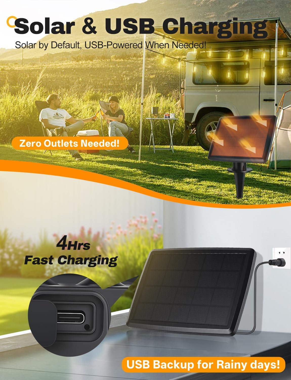 Tenmiro 60FT Solar String Lights Outdoor with Remote and 16+2 LED Shatterproof Bulbs Dimmable & Timing 3 Light Modes Solar Patio String Lights for Cafe, Garden, Deck, Outside Wedding Last for 10+Hrs