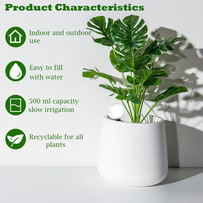 2 Pcs Watering Globes 17oz Plastic Self Watering Planter Insert, Plant Watering Globes for Indoor/Outdoor Automatic Drip Irrigation with Slow Release Control