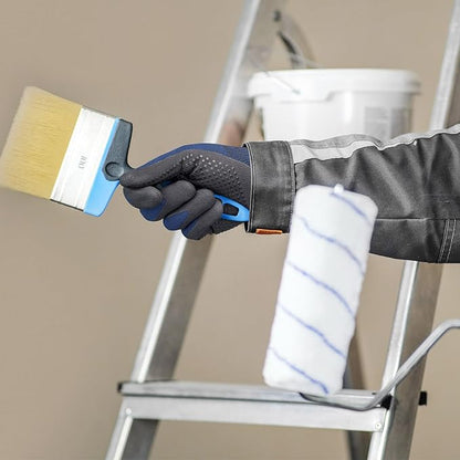 KAYGO MicroFoam Nitrile Coated Work Gloves, 12 Pairs KG19N Seamless Knit Nylon, Micro Dots for Enhanced Grip, Breathable and Durable, Ideal for Automotive, General Assembly, Painting, Blue, S