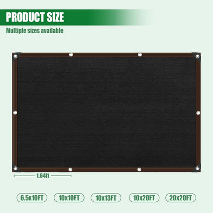 40% Shade Cloth for Garden, 6.5×10FT Plant Shade Cloth with Grommets Mesh Tarp for Greenhouse, Dog Kennel Cover, Chicken Coop, Patio Plants Outdoor Sun Shade
