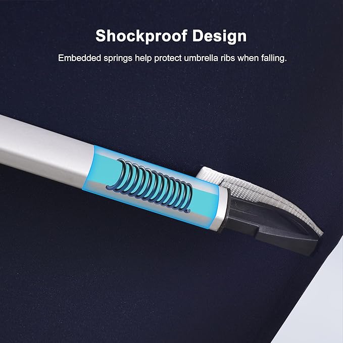 PURPLE LEAF 9' X 12' Patio Umbrella Outdoor Rectangle Umbrella Large Cantilever Umbrella Windproof Offset Heavy Duty Sun for Garden Deck Pool Patio, Navy Blue