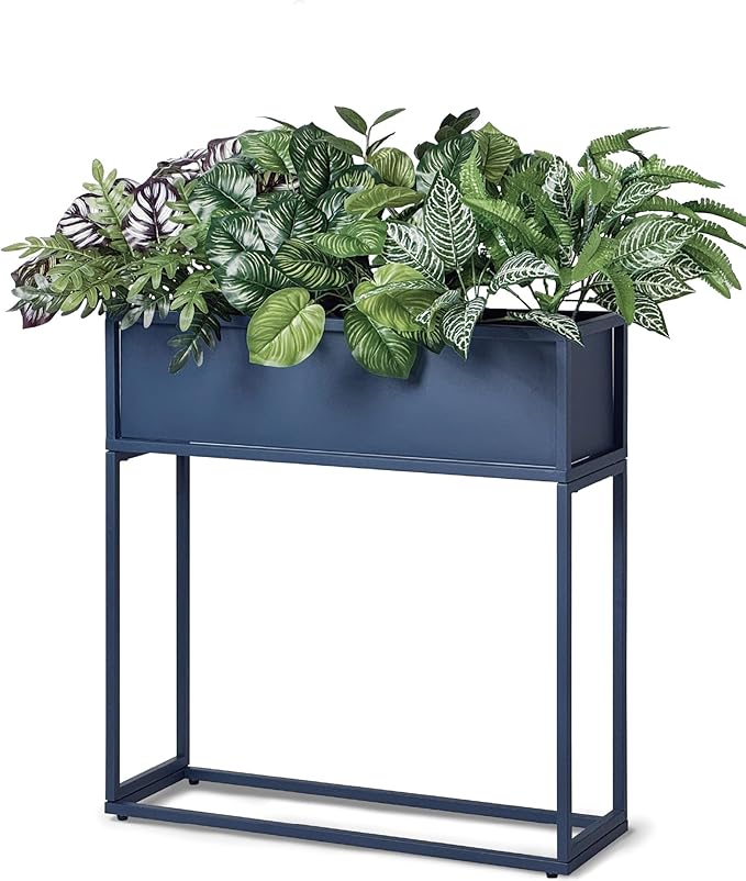 Cocoyard Modern Rectangular Planter Flower Box (Navy, 28" H)