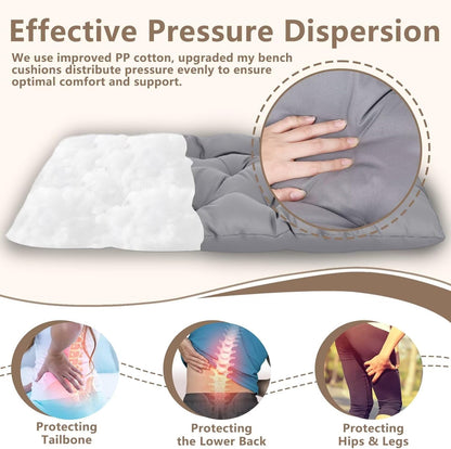 39.3in Waterproof Indoor/Outdoor Garden Bench Seat Cushions，Thicken Patio Bench Soft Rocking Chairs Pad Lounger Seat for Wicker Loveseat Settee（39.3 X 19.10 in,Light Grey ）