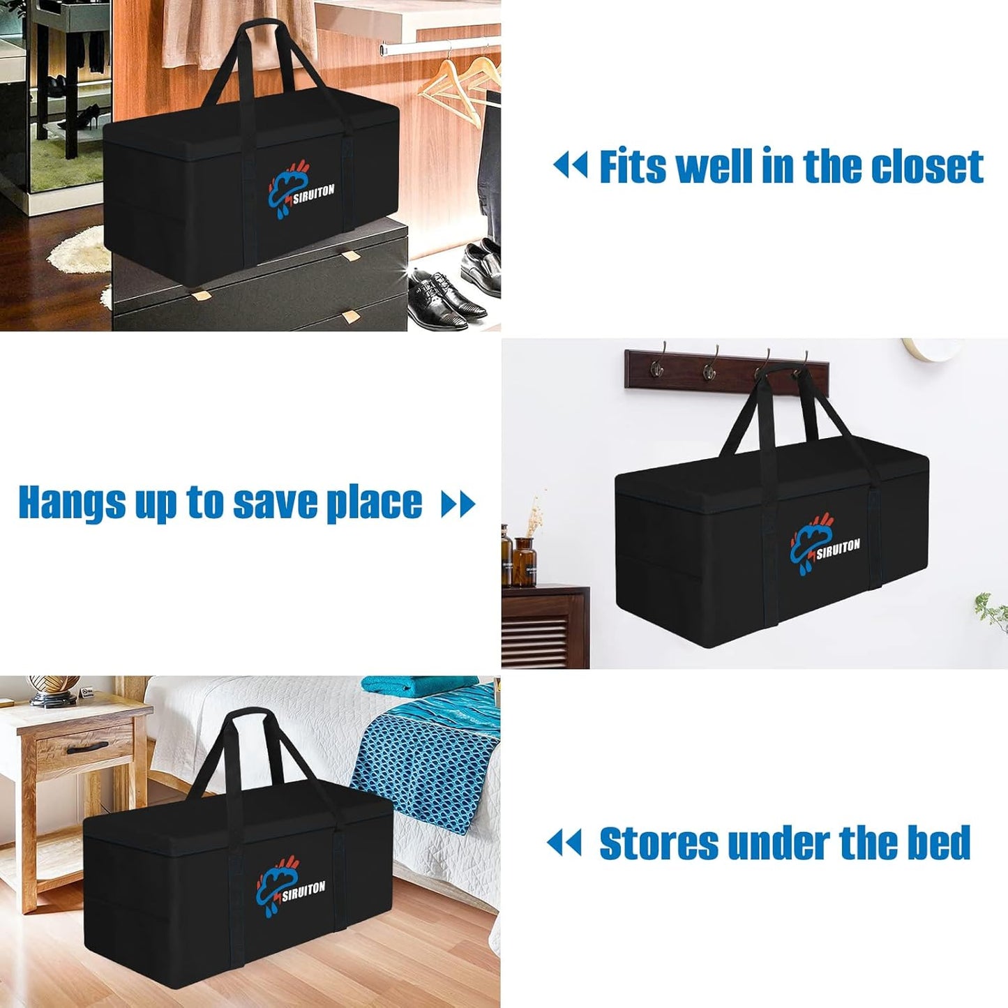 SIRUITON 51.2”L x 15.7”W x 23.6”H Outdoor Cushion Storage Bag,Patio Furniture Cushion Storage Bag,Heavy Duty Rip Proof 600D Oxford,with Handle and Zipper of Waterproof Garden Cushion Storage Covers