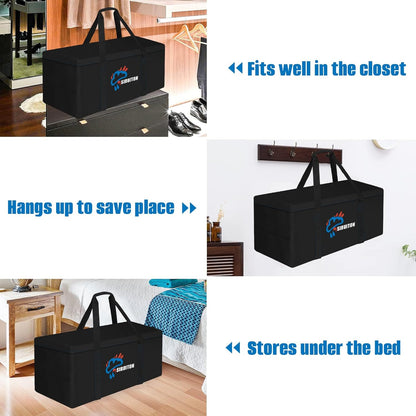 SIRUITON 51.2”L x 15.7”W x 23.6”H Outdoor Cushion Storage Bag,Patio Furniture Cushion Storage Bag,Heavy Duty Rip Proof 600D Oxford,with Handle and Zipper of Waterproof Garden Cushion Storage Covers