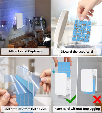 10 PCS Double-Sided Adhesive Card Refills for Replacement, Compatible with Fly Trap Device N386A (Refills Only)