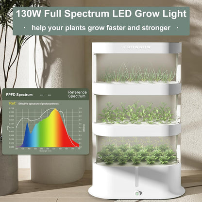 64 Pods Large Capacity Hydroponic Tower,4-Layer Hydroponics Growing System Kit with Full-Spectrum LED Grow Light,Timing Control,Indoor Hydroponic Garden for Plants Herb Vegetable
