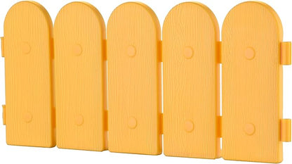 Evelyne Garden Border Edging: Wooden Fence Design - 16pcs Timber Yard Landscaping Fence Liner Lawn Edge Barrier - 20ft Kit of Decorative Lawn Landscape Panels Elements-Landscaping Edging-GMT-10374-C16