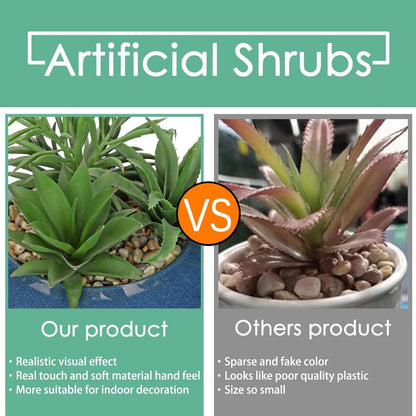 Hollyone Large Artificial Succulents Plants with Blue Vase Faux Succulents Fake Succulent Potted Plant in Ceramic Pot for Home Decor Office Desk Bathroom Living Room Indoor & Outdoor Decorations