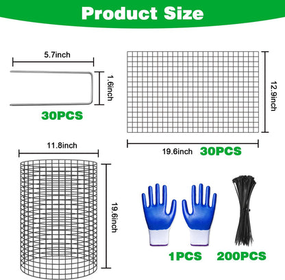 10 Pcs 11.8"x 11.8"/11.8"x 19.6" Available Chicken Wire Cloches for Plants, Plant Protector from Animal, Garden Covers Netting Iron Wire Mesh to Protect Plants Vegetables from Rabbit Squirrel Chicken