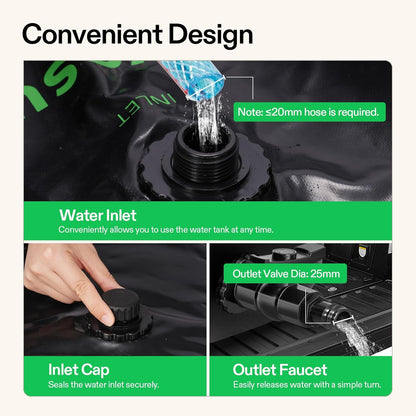 VIVOSUN 400 L/106 Gal Water Bladder, Foldable and Portable Water Storage Bag for RV, Camping, Garden Watering, Agricultural Irrigation, Drought Resistance, Firefighting