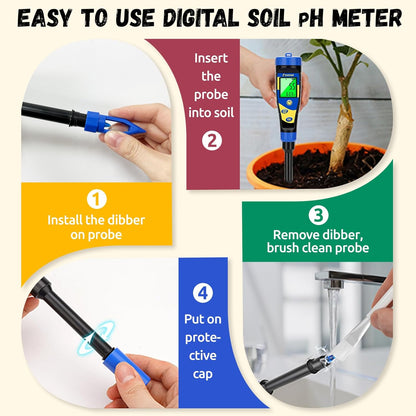 Smart Soil pH Meter for Garden Lawn Digital Soil pH Test Kit for Indoor Plants Soil pH Tester for Grass, Greenhouse, Outdoor, Farming, Yard Plants Measuring Soil pH for House Plant