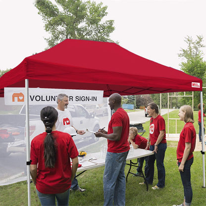 MASTERCANOPY Heavy Duty Pop-up Canopy Tent with Sidewalls (10x15,Red)