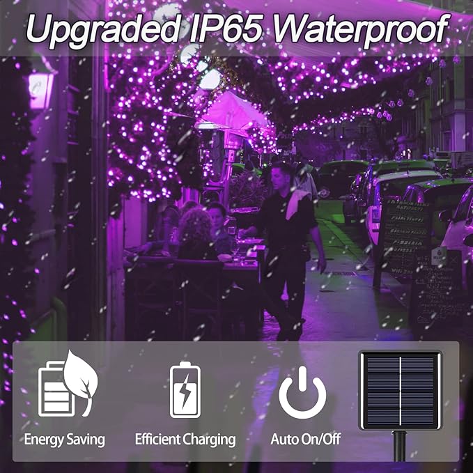 2 Pack Solar Christmas Lights Outdoor, 72FT 200 LED Solar String Lights with 8 Lighting Modes, IP65 Waterproof Solar Lights Outdoor for Xmas Garden Party Tree Decor