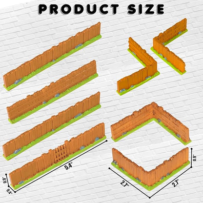 Warmtree Dungeon Walls 8 Pcs Miniature Stone Wall, Fairy Garden Resin Decorative Picket Fence Terrain Building Accessories DIY Wargame Model Diorama