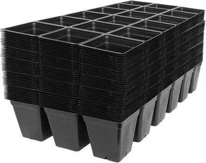 Handy Pantry Black Plastic Garden Tray Inserts - 50 Sheets of 18 Planting Pot Cells Each - 3x6 Configuration - Perforated - Nursery, Greenhouse, Gardening