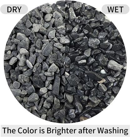 2lbs Black Gravel, 3/8 Inch Black Stones. Decorative Black Rocks for Succulent Plants, Vase, Cactus, Bamboo Plants and Outdoor Garden Landscaping