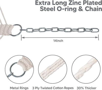 SUNCREAT Hammocks Replacement Hammock for Stand, 475 lbs Capacity, Two Person Backyard Hammock for Outside, Beige