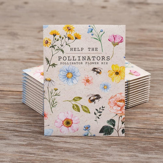 Bentley Seed Co. | Help Pollinators Kraft Bee! | 25 Non-GMO, Non-Coated Pollinator Wildflower Seed Packets | Flower Seeds Fro Planting | Garden Seed to Grow Live Plants | A Beautiful Gift