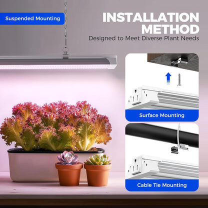 Barrina TX36 2FT LED Grow Light, 36W(200W Equivalent), High PPFD, Full Spectrum, Hanging Plant Lights for Indoor Growing, Grow Lights for Seed Starting, Vegetables with On/Off Switch, Linkable, 1 Pack