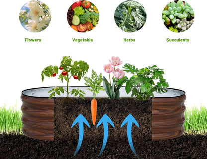 Raised Garden Bed, Raised Beds for Gardening Outdoor for Vegetables and Flowers Ground Planter Box, Galvanized Metal Planter Grow Garden Box，4x2x1ft