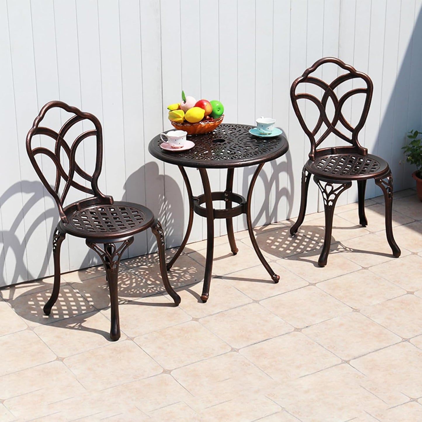 Outdoor Dining Chair Cast Aluminum Patio Chairs Set of 2 All-Weather Patio Dining Chair with Adjustable Feet for Backyard Garden (Muran Chair)