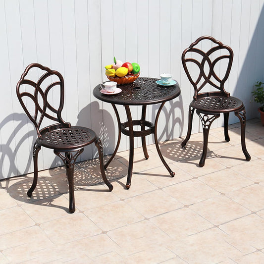 Outdoor Dining Chair Cast Aluminum Patio Chairs Set of 2 All-Weather Patio Dining Chair with Adjustable Feet for Backyard Garden (Muran Chair)