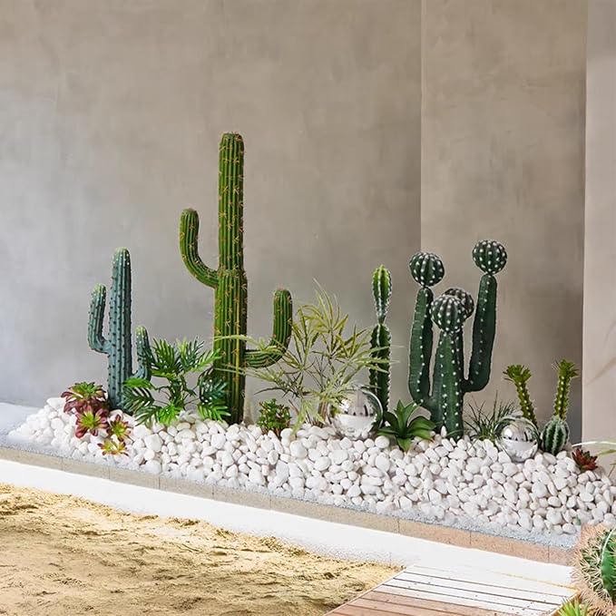 20 lbs White Rocks for Gardens, 2-3 Inch Decorative Pebbles for Plants Outdoor, White River Rocks for Landscaping Plants Backyard Aquarium Vase and Bird Bath