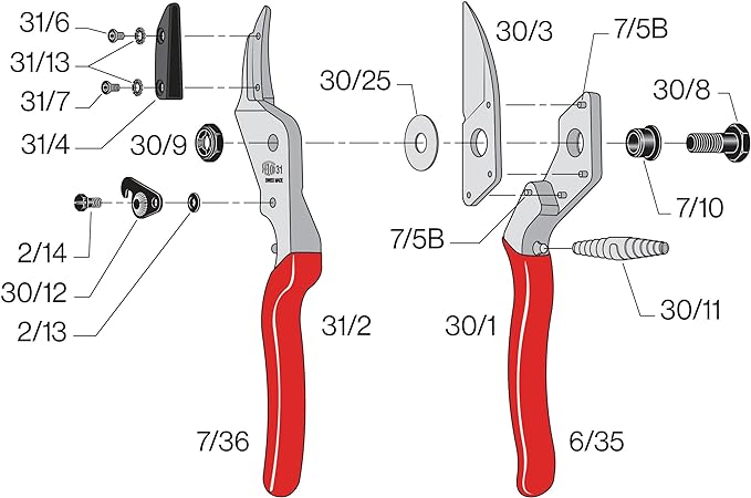 Felco F31 Pruning Shears – 8.3" Garden Clippers with Anvil Blade for Dry & Hard Wood | Hand Pruner for Gardening | Garden Tool Cutter with Aluminum Handle, Alloy Steel Blade, High-Torque Cutting Power
