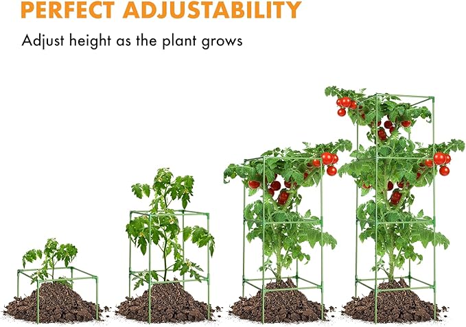 MAGGIFT Tomato Cage - 4 Pack 68 Inch Tomatoes Plant Stakes Support Cages Trellis Extra Tall for Garden & Pots