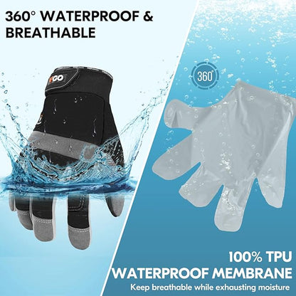 Vgo... 1Pair 5℃/41°F Winter Work Gloves Men, Cold Weather Waterproof Safety Work Gloves,Cold Storage or Freezer Glove