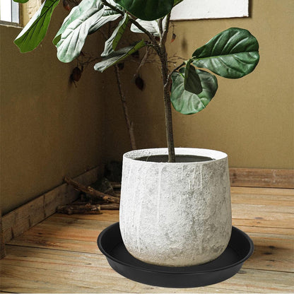 2 Pack of 18 19 inch Plant Saucer (16.6 Inch Base), 2.7" Depth Tray, Large Deep Garden Plastic Flower Trays for Indoors Outdoor, Tray for Planter 15-19" (19", Black)