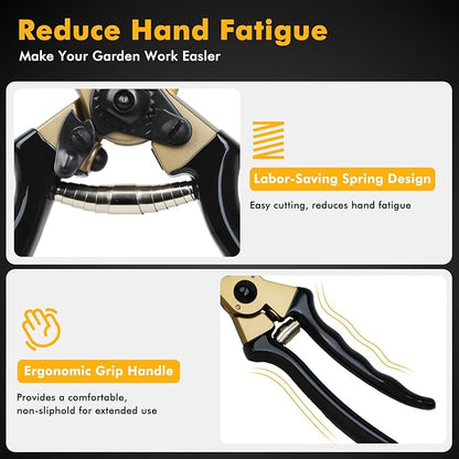 RESTMO 8.6" Professional Pruning Shears, Premium Titanium SKS5 Steel Blade for Long-Lasting Sharpness, Forged Aluminum Handles for Durability, Bypass Pruners for Gardening, Clippers & Scissor Tool