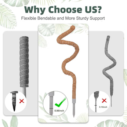 3 Pack Moss Pole, 50 Inch Monstera Plant Support, Tall Moss Poles for Climbing Plants Indoor DIY, Coco Coir Plant Pole Moss Plant Stick Support Stake Kit for Potted Plants, Pothos, Philodendron