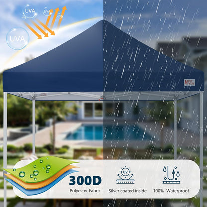 MASTERCANOPY Pop Up Canopy Tent Commercial Grade 10x10 Instant Shelter (Navy Blue)