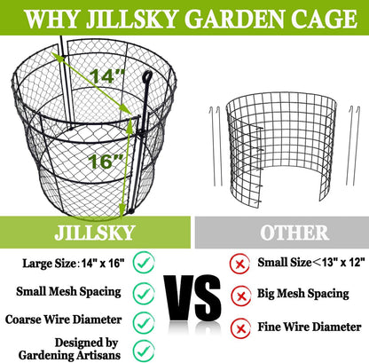 10 Pack Garden Plant Protection Cloches 14"x16", Heavy Duty Chicken Wire Plant Protectors, Rustproof Metal Garden Cages to Shield Seedlings, Flowers & Vegetables from Animals