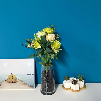 10 lbs Black Pebbles for Plants, 0.8-1.2 Inch Small Polished Stones. Decorative River Rocks for Outdoor Landscaping Vase Aquarium and Garden