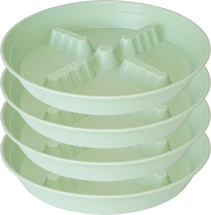 4 Pack Plant Saucer 8 inch, 10 12 14 17 inch, Plant Stand Plastic Plant Saucers for Indoors Outdoor, Heavy Duty Flower Planter Drip Trays for Pots, Pot Saucers for Plants, Grow Bags Saucers