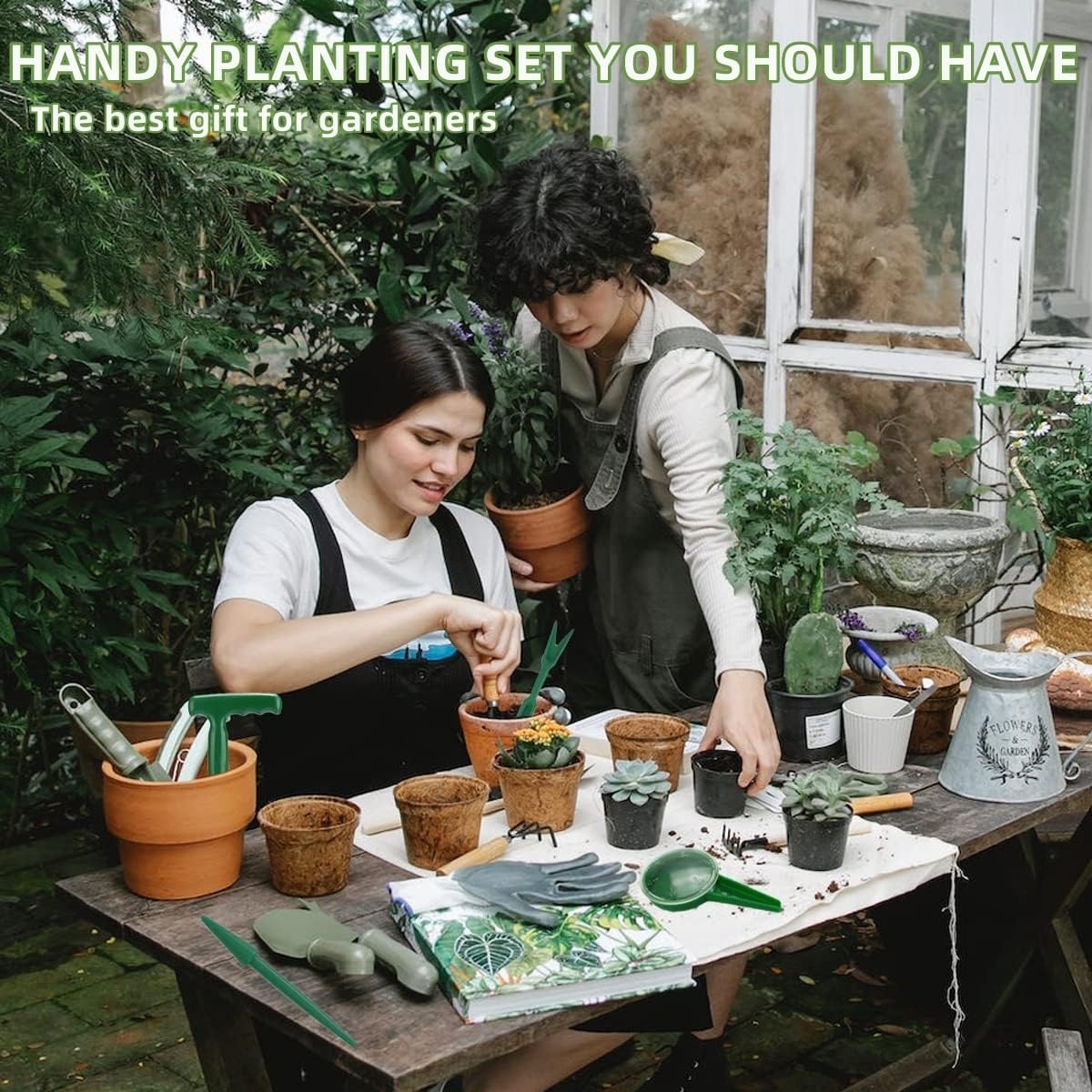 ZLY Adjustable Hand Held Garden Flower Plant Grass Seeds Dispenser Planter Dial Sower Sowing Seeder Gardening Tool Set