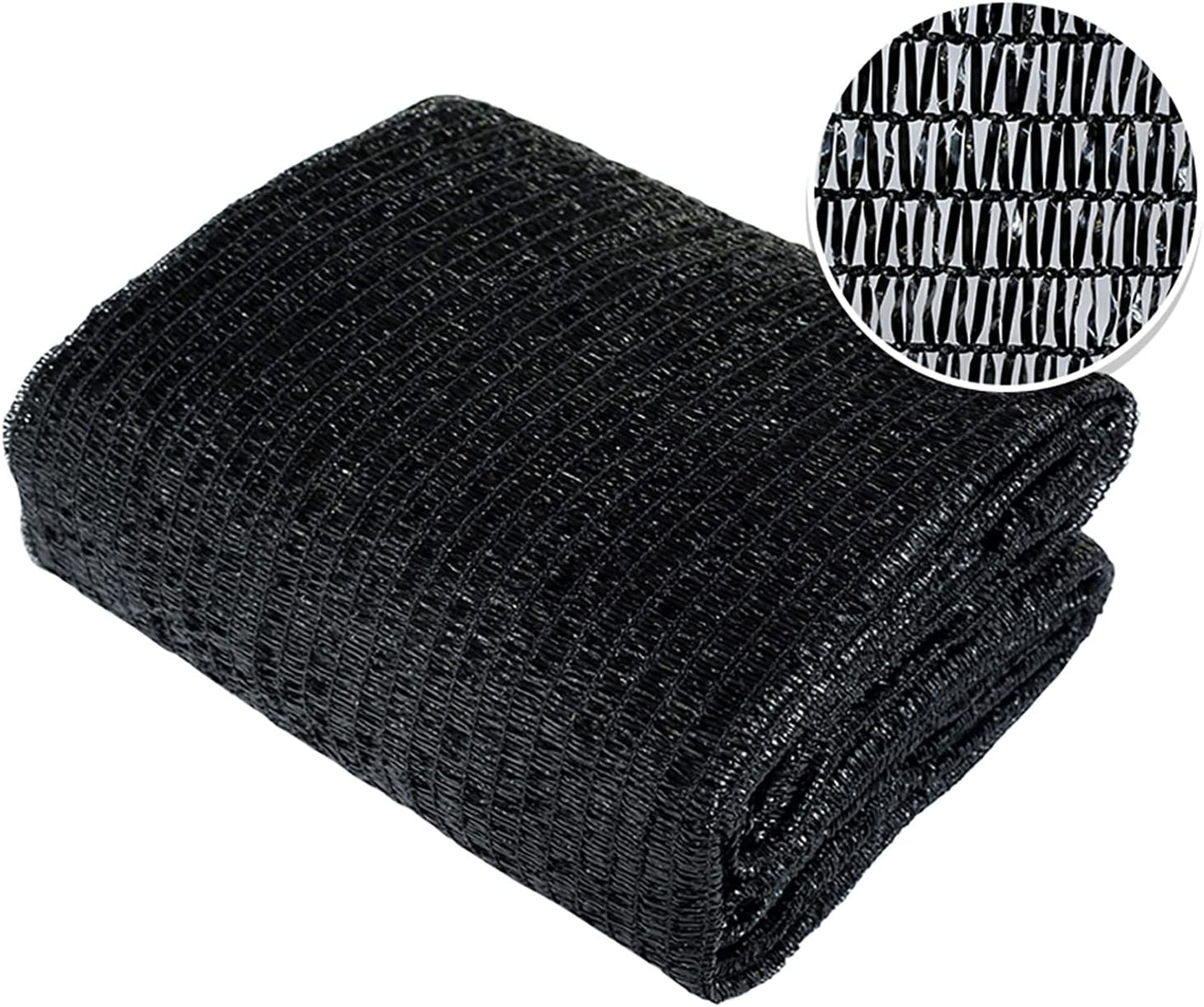 Agfabric 50% Shade Cloth Sunblock Shade Cloth Cover with Clips for Plants 6.5’ X 20’, Black