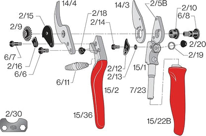 Felco F 15 Pruning Shears – 4.7" Garden Clippers with Rubber Grip & Anvil Blade | Hand Pruners for Gardening | Garden Tool Cutter with Forged Aluminum Handle, Lightweight Precision for Small Hands