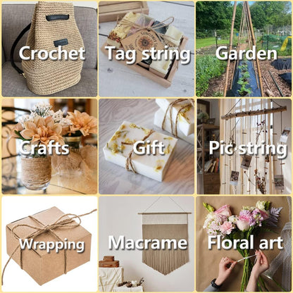 SMART&CASUAL 3600 Ft Natural Jute Twine String Thin Hemp for Craft Plant Garden Gift Wrapping Christmas Handmade Arts Decoration Packing String Home Decor (3600 FT * 2mm (3Ply))